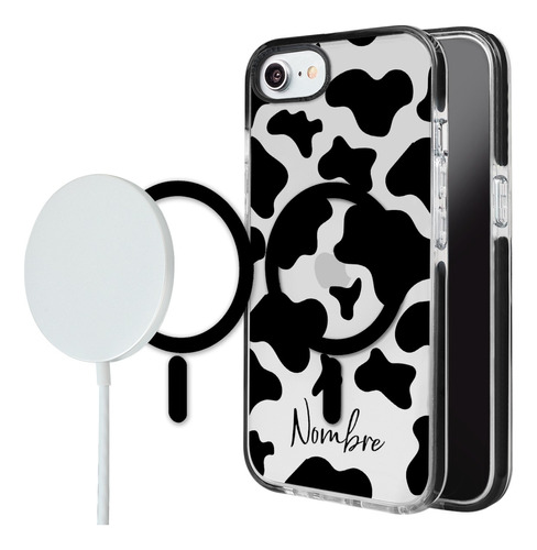 Funda Para iPhone Magsafe Vaca Personalizada Con Tu  Nombre