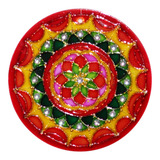 Mandala Em Vidro Rosacea 18 Cm Quadro Decoração