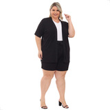 Conjunto Kimono E Bermuda Plus Size O Look Perfeito Ocasião