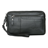 Kpywzer Bolso De Mano De Cuero Para Hombre, 01-negro, Carter