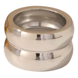 Anillo Doble Chunky Acero Inoxidable 