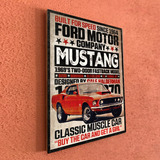 Cuadro Cartel Vintage Autos Ford Mustang Madera Fenolico