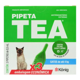 Antipulgas Tea Gatos Pipeta 3 Unid  Até 4kg 0,5ml