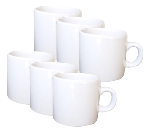 6 Tazas Cafe Pocillos Ceramica Jarrito Mug -