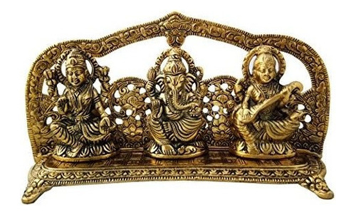 Charmy Artesanias De Metal De Oro Blanco Laxmi Ganesh Sarasw