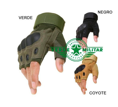 Guantes Tacticos Militar Nudillos Medio Dedo Chopper  Moto