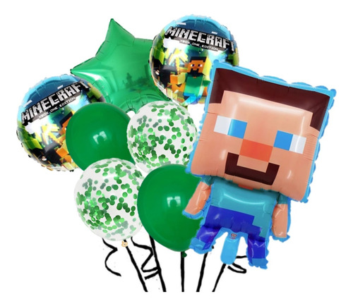 Set Globos Minecraft Deco Gamer 