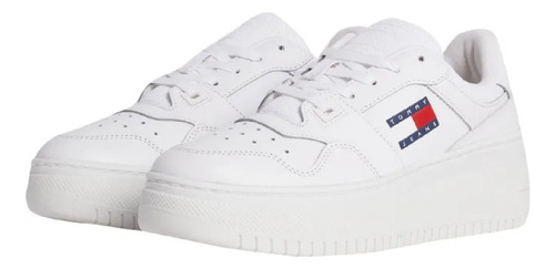 Tenis Tommy Hilfiger Retro Basket Flatform De Mujer Mod.6ybs