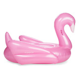 Funboy Flotador Inflable Gigante De Cisne Rosa Metálico, Flo