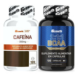 Kit Cafeina 210mg 120 Caps + Bcaa 120 Cap Growth Supplements