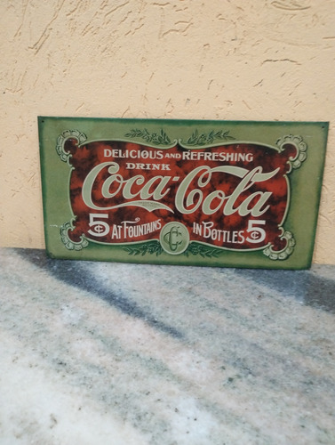 Antiguo Cartel Coca Cola Litografiado 