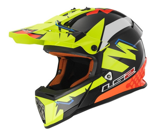 Casco Moto Cross Mx Ls2 437 Fast Volt Avant Motos