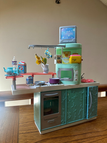 Cocina Con Accesorios Barbie Original Muñecas