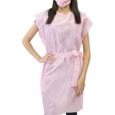 Avental Descartavel Rosa Tnt S/ Manga 40g Kit 20 Unid.