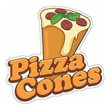 Signmission Pizza Cones, 16 Calcomanías, Soporte De Adhesivo