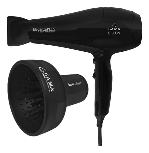 Secador Gama Eleganza Plus Ceramic Ion2100w E Difusor Cachos