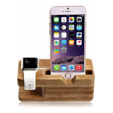 Base De Mesa De Soporte De Madera Para Apple Watch iPhone