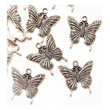 50 Dijes Mariposas Grandes (#10) De Metal Artesanias Bijou 