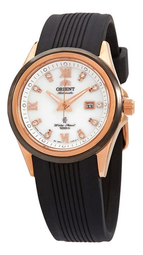 Reloj Orient Mujer Automatico Caucho Piedras Rose Fnr1v002w