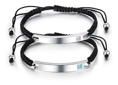 Duo Pulseras Parejas Lazo Amor Novios Ac Inox B801b Promesa