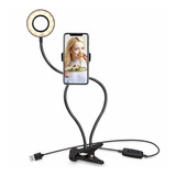 Aro De Luz Led Soporte De Pinza Para Celular Flexible Tiktok