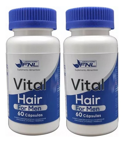 Vital Hair Men 2x60 Caps C/u Colageno , Zinc, Vitamina B5