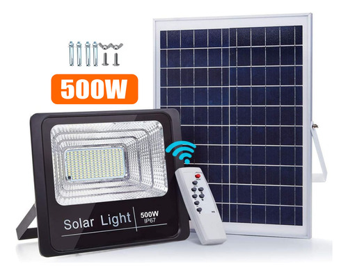 Reflector Solar 500w 6v Lampara Led Luz Blanca Panel Solar