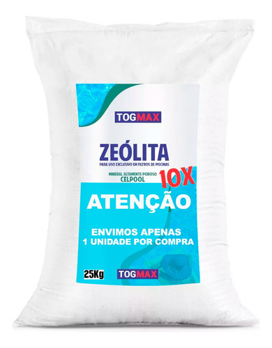 Filtro Zeolita 25kg Para Piscinas Até 272.000 Litros Tog Max