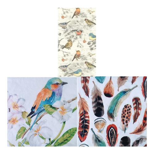 Servilletas Decoupage Pajaros Acuarelados Laura Craft