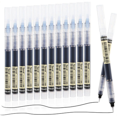 12 Bolígrafos De Tinta Líquida Negra 0,5 Mm Negro | Envío gratis