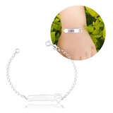 Pulseira Plaquinha Infantil Menino / Menina Prata925 Ref.247