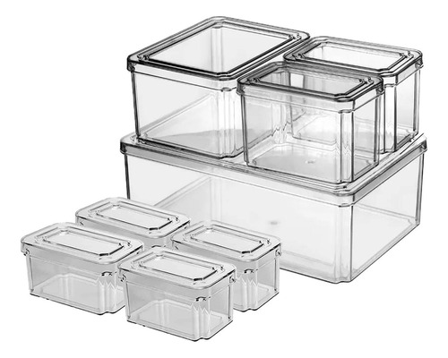 Organizador Refrigerador Cocina Set 8 Contenedores Con Tapa