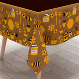 Toalha De Mesa Quadrada 4 Lugares Honey Mel