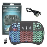 Mini Teclado  Sem Fio Tv Box - Air Mouse Com Led Touchpad