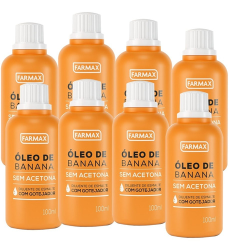 Óleo De Banana Diluente De Esmalte = Kit Com 8 = 100ml Cada