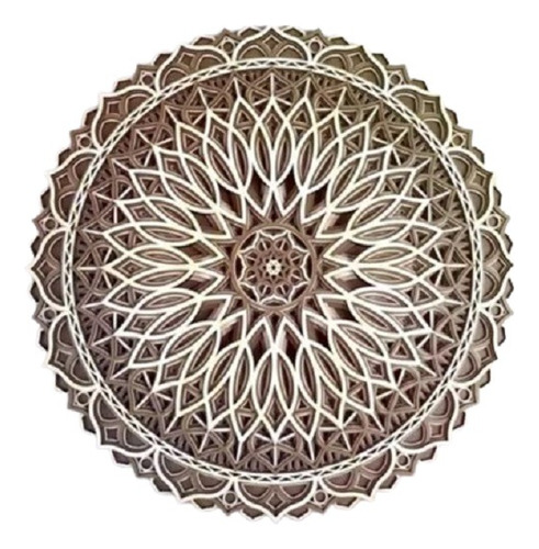 3 Pzs Panel Decorativo Para Pared Mandala Multicapa 30x30 Cm