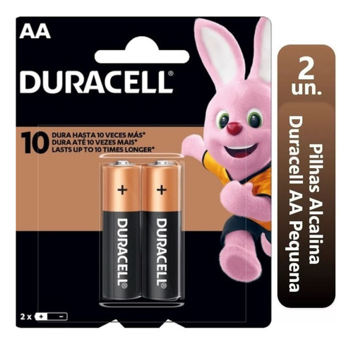 Cartela C/ 2 Pilha Aa Duracell Pequena 2a - Original 