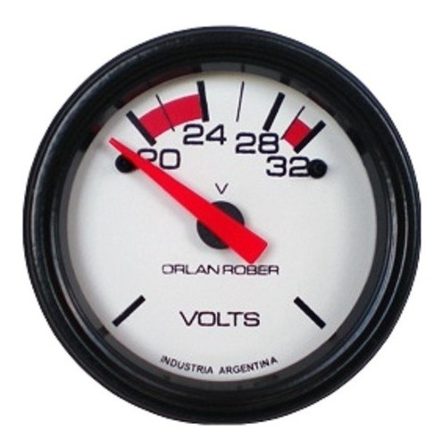 Reloj 52 Mm Blanco Voltimetro 24 Volts Orlan Rober 