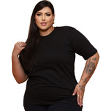 Camiseta Feminina Básica Do M Ao Plus Size Algodão Lisa