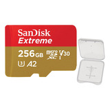 Cartão Memória Micro Sd Sandisk 256gb  Extreme 190mbs +case