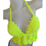 Crop Top Crochet  Corpiño Hecho A Mano Handmade Verano