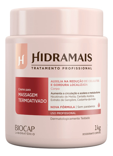 Hidramais Termoativado Lipotérmico - Creme Modelador 1000g