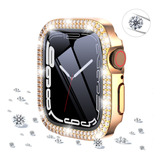 Case Cristal Templado Con Diamantes Para Apple Watch Series