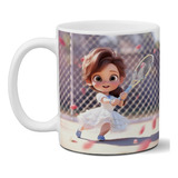 Taza De Cerámica Tenista Super Delicada Ideal Para Regalar