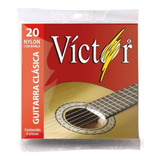 10 Cuerdas Victor 3a Para Guitarra, Nylon Negro 040 Mod.23