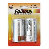 Pila Recargable Tipo D Fulltotal 9000mah Pack X 2 Pilas