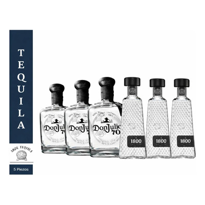 Paquete 3 Teq Don Julio 70 Y 3 Teq 1800 Cristalinos De 700ml | Envío gratis