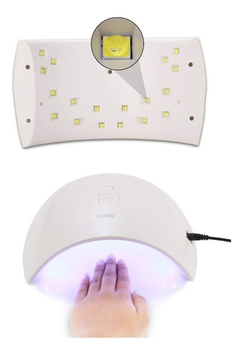 Lampara Uñas Grande Esmalte Gel Semi Permanente 15 Leds 24w