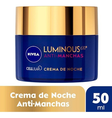 Crema Nivea Luminous 630 Antimanchas Reparadora Noche 50ml