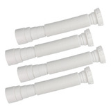 Kit 4 Sifão Branco 70cm Cano Para Pias Lavatórios Tanques